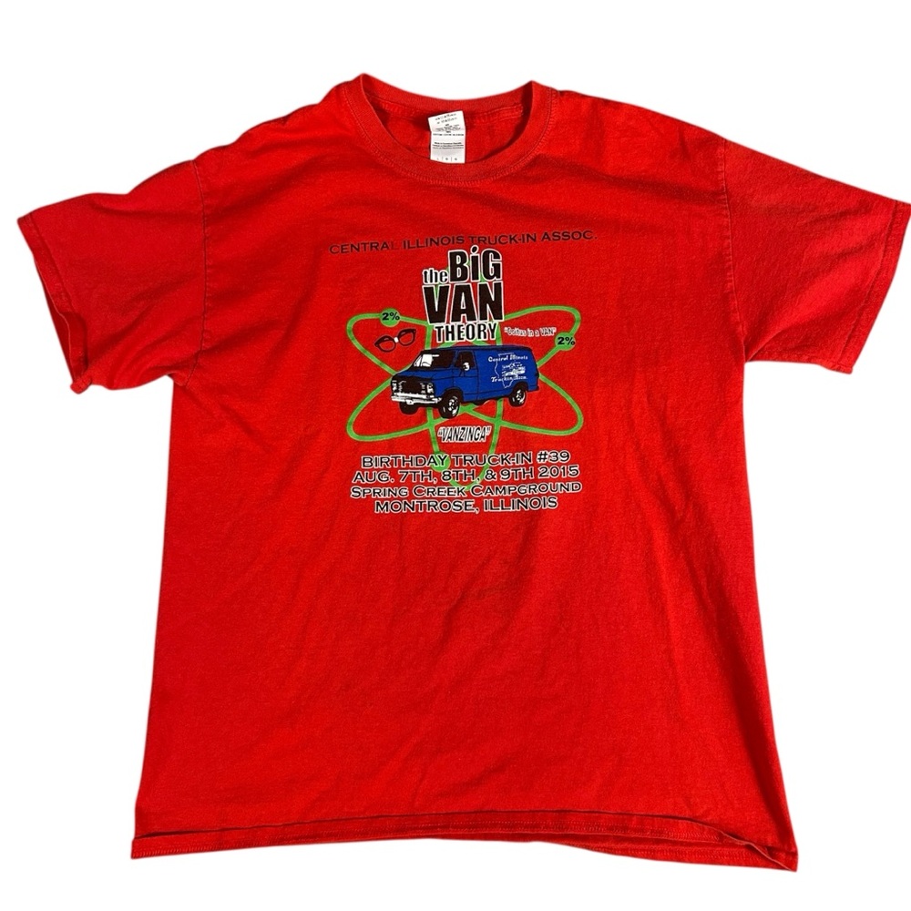 Big Van Theory Central Illinois Truck-In Assoc. Men's Gildan T-Shirt Red Large